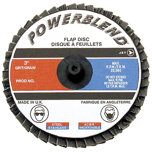Disque &agrave; lamelles &agrave; rouler POWERBLEND, 2" x Type R, Grain Z120, Alumine de zirconium FMT Sales Ltd