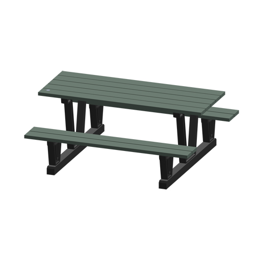 Recycled Plastic Outdoor Picnic Tables, 72" L x 60-5/16" W, Grey FMT Sales Ltd