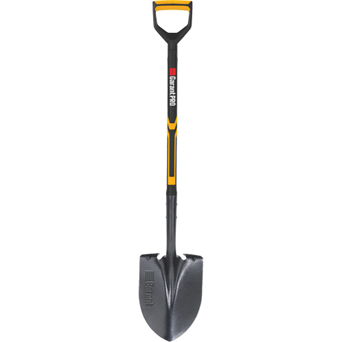 Pro Round Point Shovel, Tempered Steel Blade, Fibreglass, D-Grip Handle FMT Sales Ltd