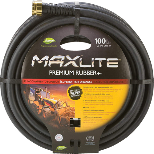 Boyaux pour usage commercial, Caoutchouc, 5/8" dia x 100' FMT Sales Ltd