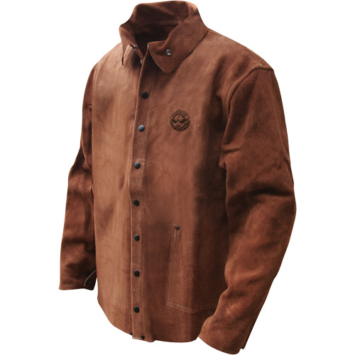 Veste de soudage en cuir fleur de vache refendu Gander Brand, Cuir, T-Grand, Brun FMT Sales Ltd