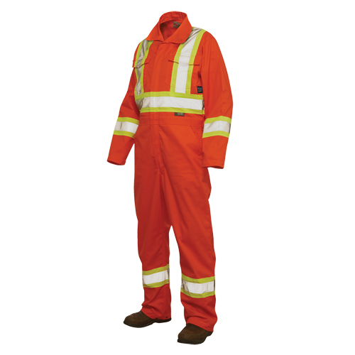 Unlined Safety Coveralls, Large, High Visibility Orange FMT Sales Ltd