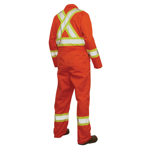 Unlined Safety Coveralls, Large, High Visibility Orange FMT Sales Ltd