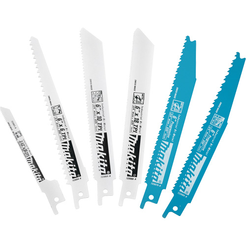 6-Piece Recipro Saw Blade Assortment Pack, Bi-Metal, 6-18 TPI, 6"/3-1/2" L x 3/4" W FMT Sales Ltd