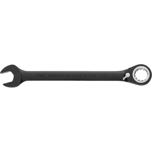 Reversible Combination Ratchet Wrench, 4/6/12 Point, 1-1/8", Black/Chrome Finish FMT Sales Ltd