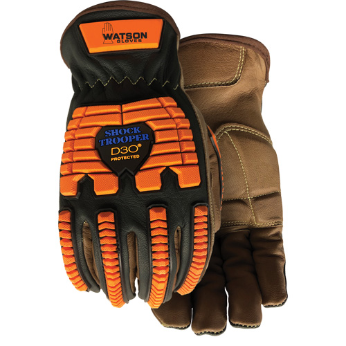 Gants antichocs Drill Sergeant, Grand, Paume en Cuir fleur, Poignet &agrave; enfiler FMT Sales Ltd