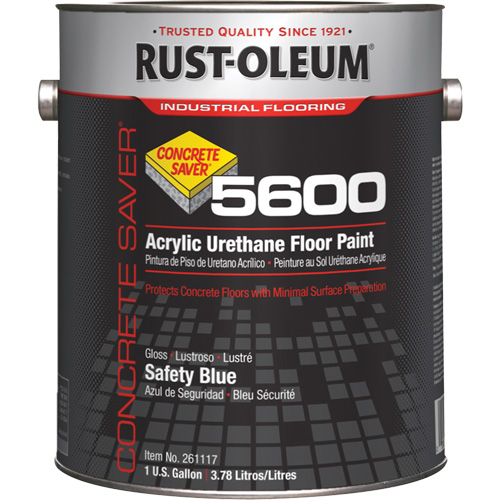 Concrete Saver 5600 System Acrylic Floor Paint, 1 gal., Water-Based, Gloss, Blue FMT Sales Ltd