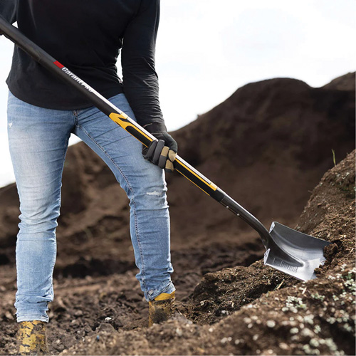 Pro Square Point Shovel, Fibreglass, Tempered Steel Blade, Straight Handle, 48" Long FMT Sales Ltd