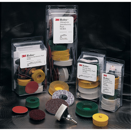 Ensemble de meules en soie Roloc Scotch-Brite, C&eacute;ramique, Grain 50, 80, 120, 2" dia. FMT Sales Ltd