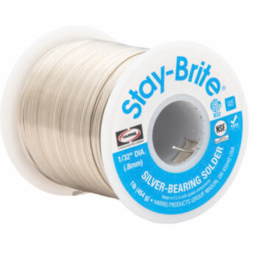 Stay-Brite&reg; Solders, Lead-Free, 96% Tin 4% Silver, Solid Core, 0.09375" Dia. FMT Sales Ltd