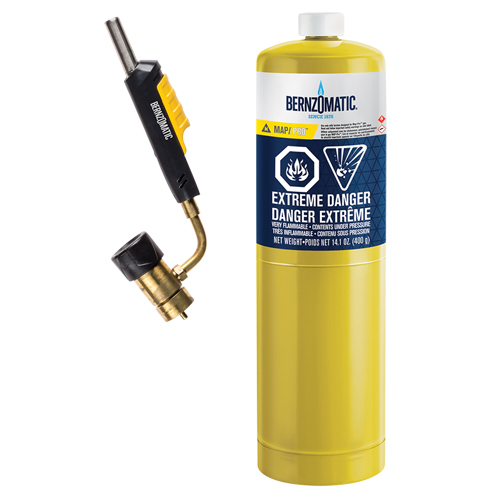 Ensemble de chalumeau &agrave; t&ecirc;te pivotante et allumage &agrave; g&acirc;chette Bernzomatic, Propane FMT Sales Ltd