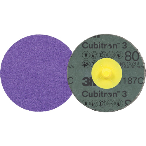 Cubitron 3 Roloc Fibre Disc, 2" Dia., 80+ Grit, Ceramic FMT Sales Ltd