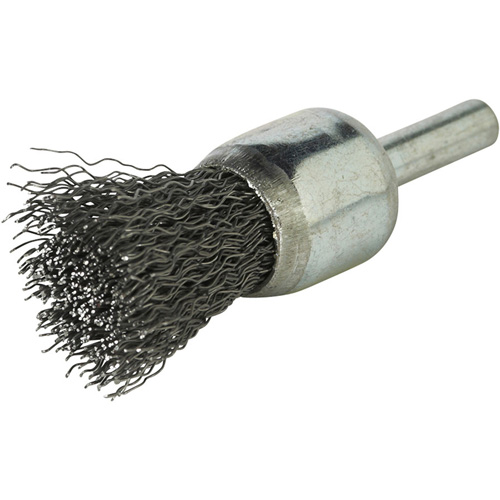 Brosse &agrave; fils cr&ecirc;p&eacute;s avec moyeu, 3/4", Fils 0,014", Tige 1/4" FMT Sales Ltd