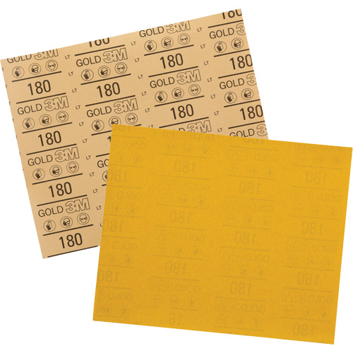 Gold Abrasive Sheet 12545, 9" x 11", 180 Grit, Aluminum Oxide FMT Sales Ltd
