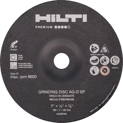 AG-D SP Premium Grinding Wheels, 5" x 1/4", 7/8" Arbor, Zirconium, Type 27 FMT Sales Ltd