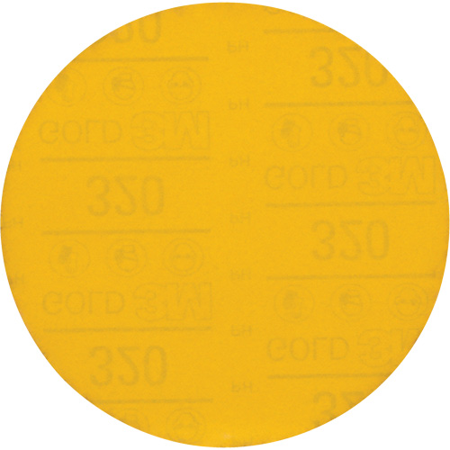 Hookit Gold Abrasive Disc, 6" Dia., 320 Grit, Aluminum Oxide, C-Weight FMT Sales Ltd