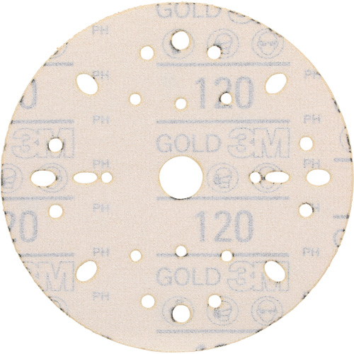 Disque abrasif dor&eacute; Hookit, dia 6", Grain 120, Oxyde d'aluminium, Poids C FMT Sales Ltd