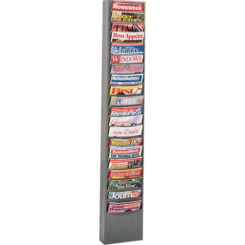 Literature Storage Racks, Stationary, 20 Slots, Steel, 13-1/8" W x 4-1/8" D x 58-1/2" H FMT Sales Ltd