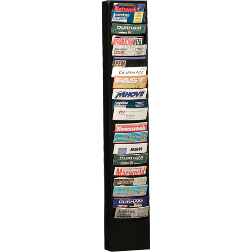 Literature Storage Racks, Stationary, 20 Slots, Steel, 9-3/4" W x 4-1/8" D x 58" H FMT Sales Ltd