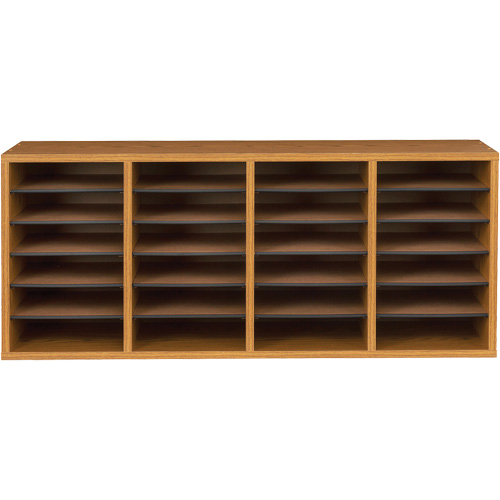 Casier &agrave; compartiments r&eacute;glable pour documentation, Stationnaire, 24 fentes, Bois, 39-1/4" la x 11-3/4" p x 16-1/4" h FMT Sales Ltd