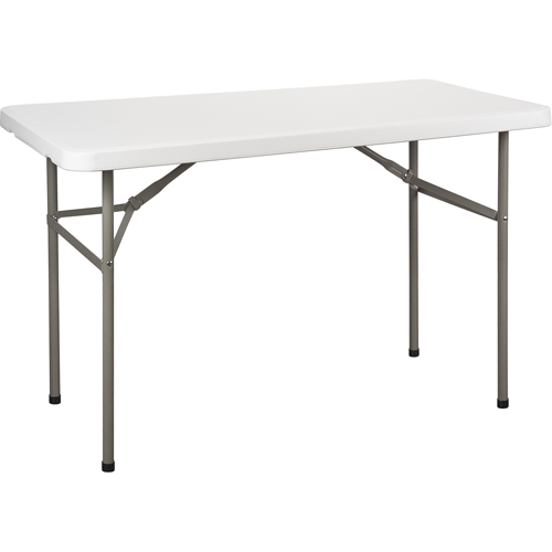Table pliante, Rectangulaire, 48" l x 24" la, Poly&eacute;thyl&egrave;ne, Blanc FMT Sales Ltd