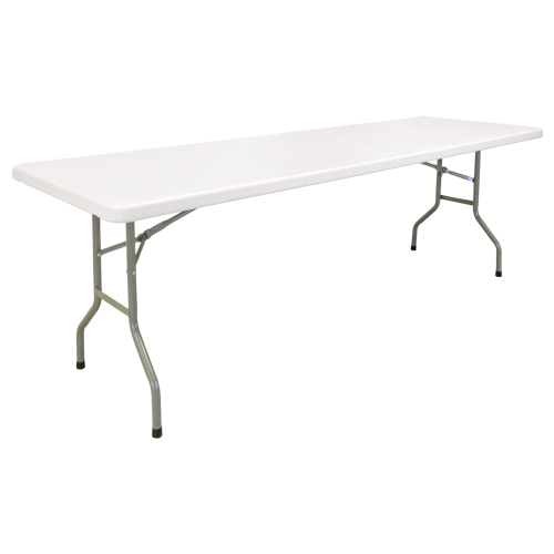 Table pliante, Rectangulaire, 96" l x 30" la, Poly&eacute;thyl&egrave;ne, Blanc FMT Sales Ltd