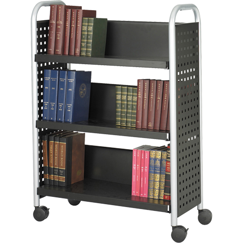 Scoot Book Carts, 200 lbs. Capacity, Black, 14-1/4" D x 33" L x 44-1/4" H, Steel FMT Sales Ltd