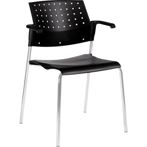 Stacking Chairs, Plastic, 33" High, 300 lbs. Capacity, Black FMT Sales Ltd