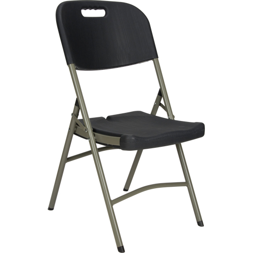 Folding Chair, Polyethylene, Black, 350 lbs. Weight Capacity FMT Sales Ltd