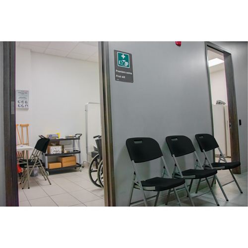 Folding Chair, Polyethylene, Black, 350 lbs. Weight Capacity FMT Sales Ltd