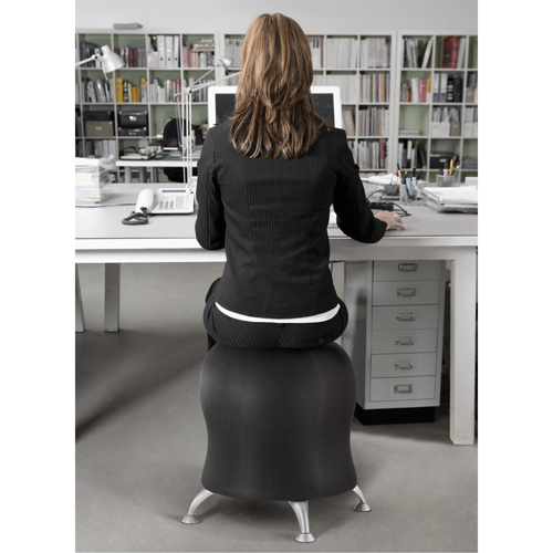 Chaise sph&eacute;rique Zenergy, Tissu, Noir, Capacit&eacute; 250 lb FMT Sales Ltd