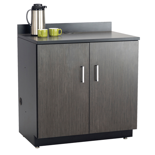 Modular Base Cabinet, Melamine, 2 Shelves, 39" H x 36" W x 25" D, Asian Night/Black FMT Sales Ltd