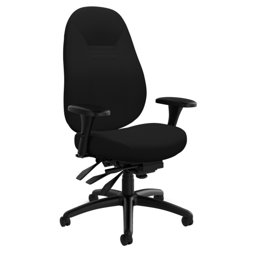 Medium Back Comfort Chair, Polyester, Black, 300 lbs. Capacity FMT Sales Ltd