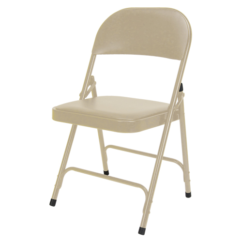 Chaise pliante rembourr&eacute;e en vinyle, Acier, Beige, Capacit&eacute; 300 lb FMT Sales Ltd