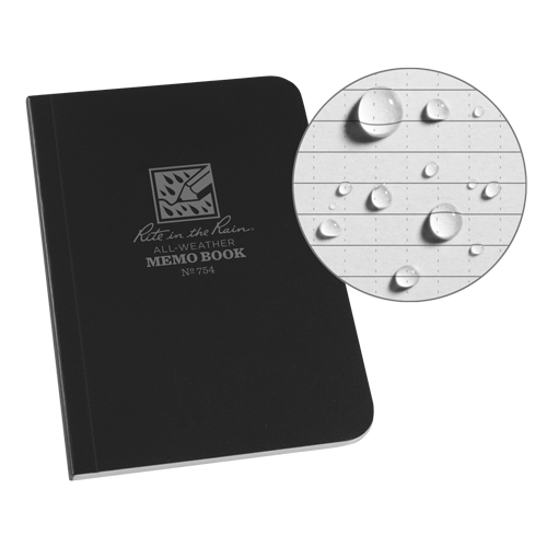 Memo Book, Soft Cover, Black, 112 Pages, 3-1/2" W x 5" L FMT Sales Ltd