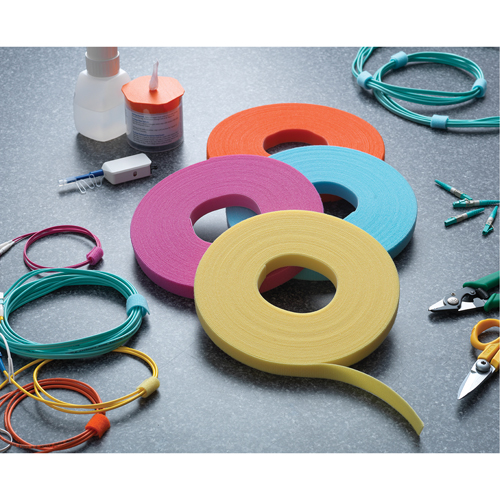One-Wrap&reg; Cable Management Tape, Hook & Loop, 25 yds x 3/4", Self-Grip, Aqua FMT Sales Ltd