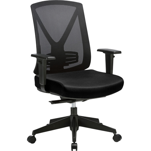 Chaise ajustable de premi&egrave;re qualit&eacute; &agrave; basculement synchronis&eacute; s&eacute;rie Activ, Tissu/Mailles, Noir, Capacit&eacute; 275 lb FMT Sales Ltd