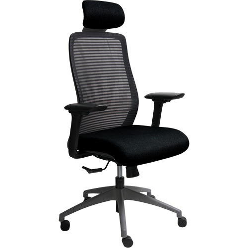 Chaise de bureau ajustable s&eacute;rie Era avec appui-t&ecirc;te, Tissu/Mailles, Noir, Capacit&eacute; 275 lb FMT Sales Ltd