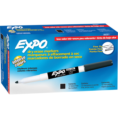 Low Odour Dry Erase Whiteboard Marker, Black, Fine Tip FMT Sales Ltd