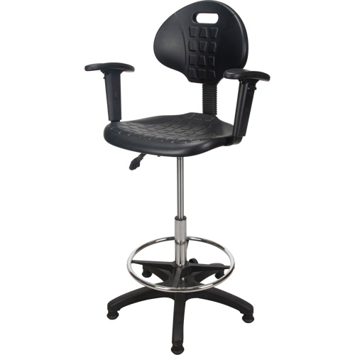 Tabouret ergonomique robuste avec accoudoirs r&eacute;glables, Stationnaire, Ajustable Hauteur, Capacit&eacute; 250 lb FMT Sales Ltd