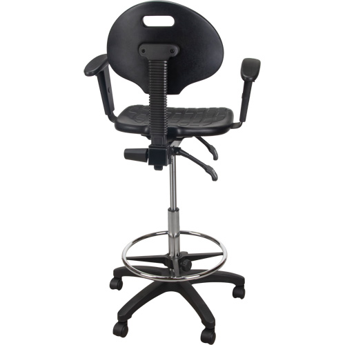 Tabouret ergonomique robuste avec accoudoirs r&eacute;glables et roulettes en nylon, Mobile, Ajustable Hauteur, Capacit&eacute; 250 lb FMT Sales Ltd