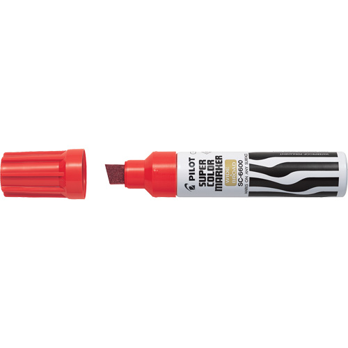 Marqueur &agrave; encre permanent Super Colour Jumbo, Rouge, Pointe Ciseau FMT Sales Ltd