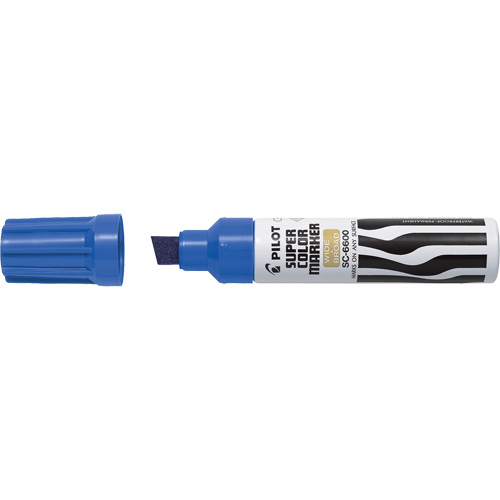 Marqueur &agrave; encre permanent Super Colour Jumbo, Bleu, Pointe Ciseau FMT Sales Ltd