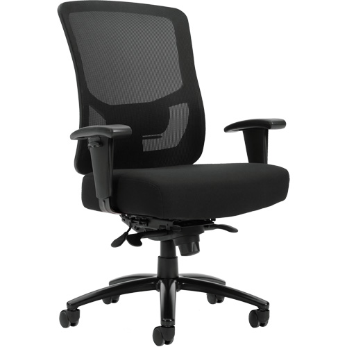 Chaise &agrave; dossier haut avec m&eacute;canisme &agrave; basculement synchronis&eacute; robuste Raven 400, Mailles, Noir, Capacit&eacute; 400 lb FMT Sales Ltd