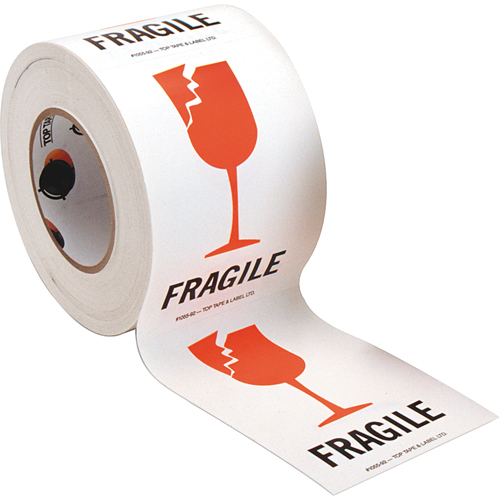 &eacute;tiquettes pour traitement sp&eacute;cial Fragile, 6" lo x 4" la, Rouge/blanc FMT Sales Ltd