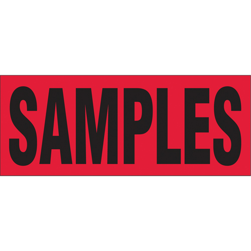 "Samples" Special Handling Labels, 5" L x 2" W, Black on Red FMT Sales Ltd