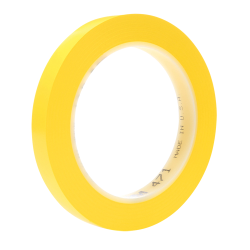 Ruban en vinyle 471, 12 mm (1/2") la x 32,9 m (108') lo, 5,3 mils, Jaune FMT Sales Ltd