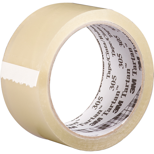 Tartan 305 Box Sealing Tape, Acrylic Adhesive, 1.6 mil, 48 mm (2") x 100 m (328') FMT Sales Ltd