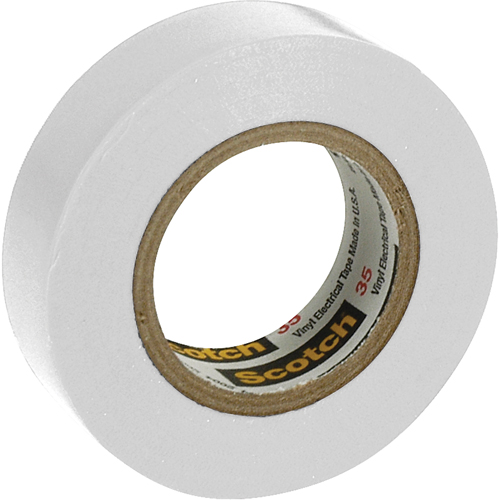 Scotch&reg; 35 Colour Coded Tape, 12.7 mm (1/2") x 6.1 m (20'), White, 7 mils FMT Sales Ltd