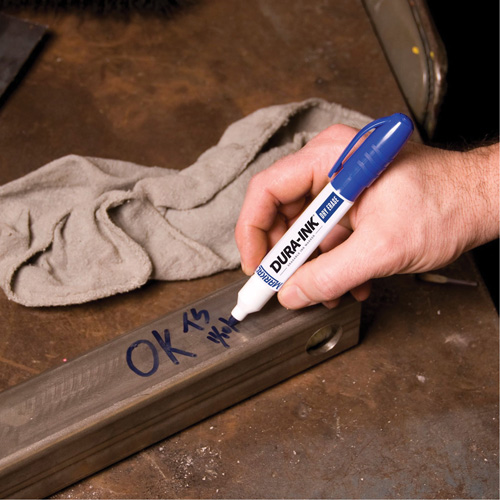 Marqueurs &agrave; essuyage &agrave; sec Dura-Ink, Bleu, Pointe Ronde FMT Sales Ltd